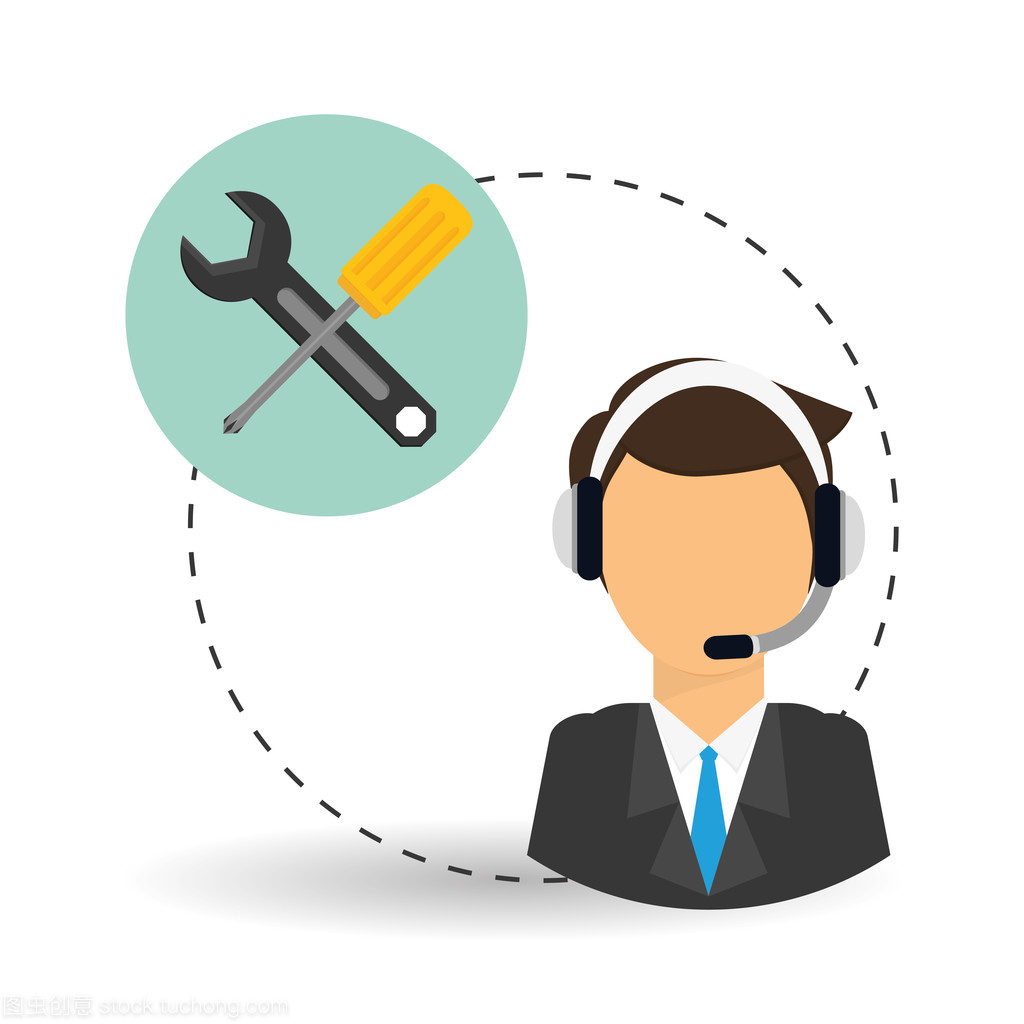 技術(shù)服務(wù)。電話中心圖標(biāo)。支持概念